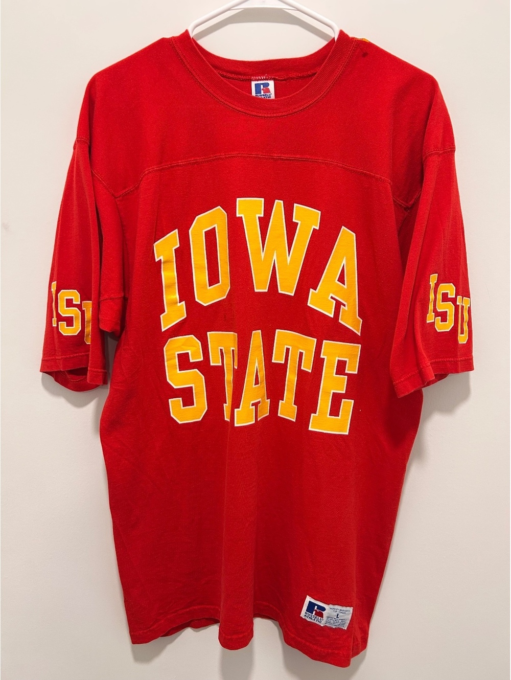 Vintage Russell Athletic Iowa State Red T-Shirt Large Made in USA